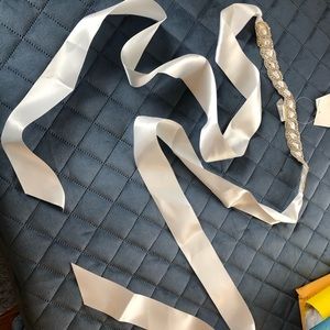 Beaded wedding dress sash